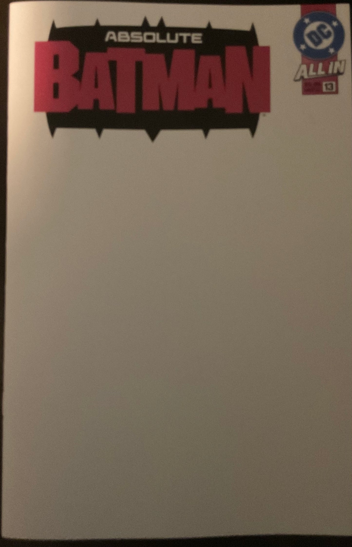 Absolute Batman #13 Cover G Blank