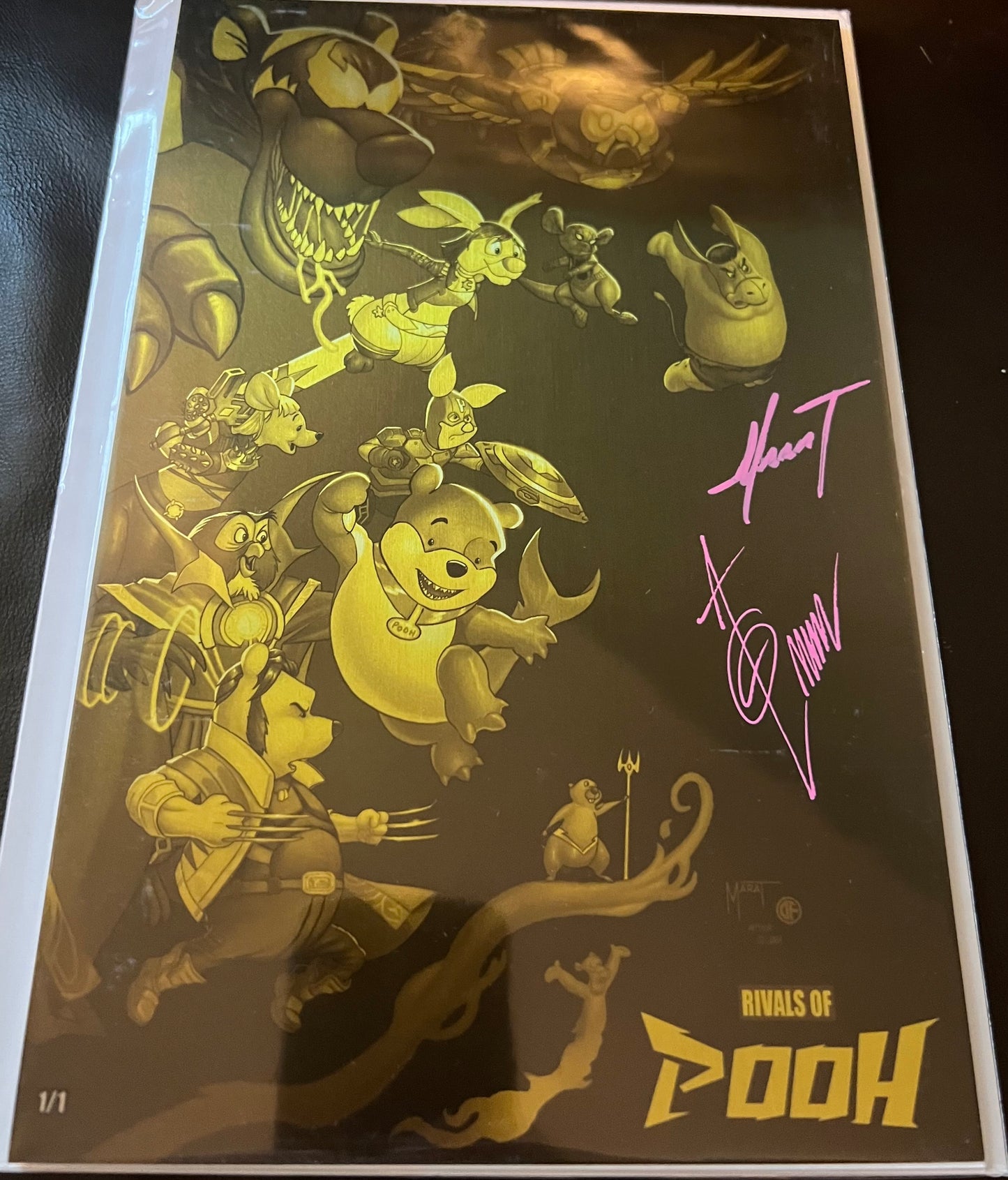 Rivals of Pooh: Gold Metal Cover 1/1 Metal. Double Signed By Marat And Alan Quah