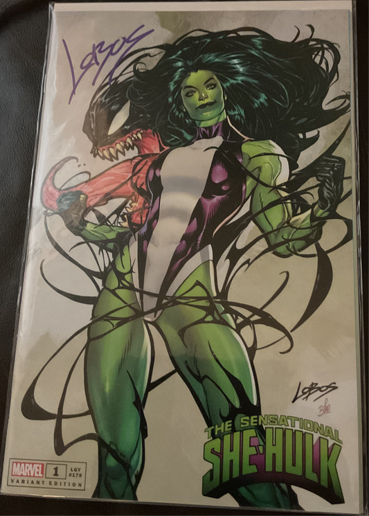 THE SENSATIONAL SHE-HULK #1! LOBOS TRADE DRESS VARIANT! Signed By Lobos With COA