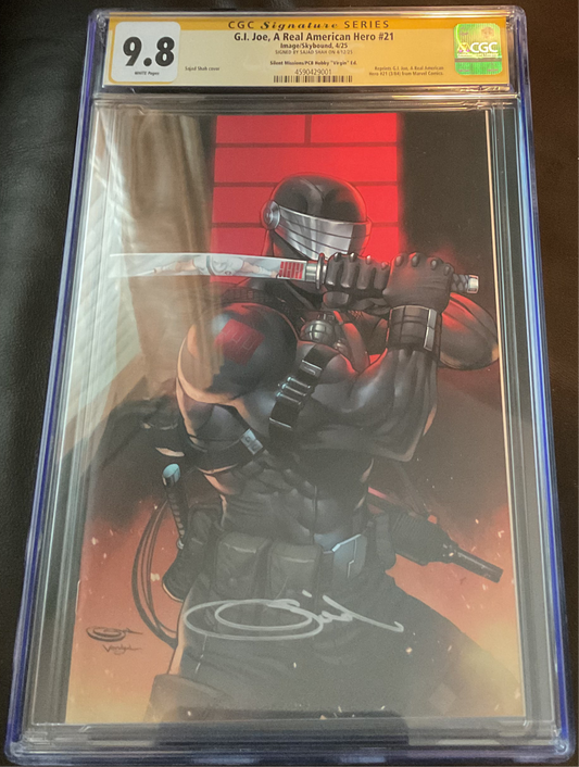 G.I. Joe #21 Silent Missions Signed by Sajad Shah CGC Signature Series 9.8. Limited to 750