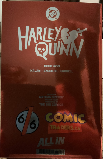 🔥 Harley Quinn #50 NATHAN SZERDY 616 Virgin GOLD FOIL Tattoo Variant D LTD 1000